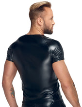 Load image into Gallery viewer, Men's shirt made of power wet look with 3D mesh inserts