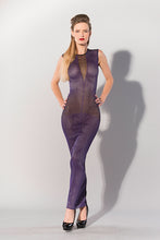 Laden Sie das Bild in den Galerie-Viewer, ilafarbenes gestreiftes Datex Damenkleid