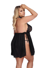 Laden Sie das Bild in den Galerie-Viewer, schwarzes Babydoll, in Übergrößen