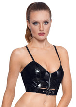 Load image into Gallery viewer, Patent women's top, in plus sizes with a zipper