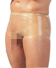 Laden Sie das Bild in den Galerie-Viewer, Latex Herrenshorts mit Penishülle - Transparent - Weiblichkeit mit Stil