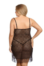 Laden Sie das Bild in den Galerie-Viewer, schwarzes Damenkleid, in Übergrößen aus Spitze