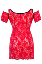 Laden Sie das Bild in den Galerie-Viewer, rotes Negligee, in Übergrößen - Weiblichkeit mit Stil