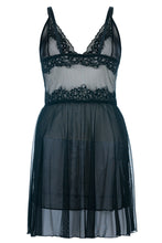 Laden Sie das Bild in den Galerie-Viewer, schwarzes Negligee, in Übergrößen - Weiblichkeit mit Stil