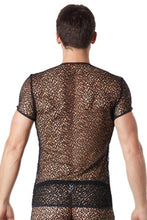 Laden Sie das Bild in den Galerie-Viewer, schwarzes Netz Herrenshirt - Weiblichkeit mit Stil