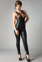 Laden Sie das Bild in den Galerie-Viewer, schwarzes Wetlook- Damencatsuit - Weiblichkeit mit Stil