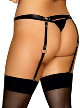Load image into Gallery viewer, Adjustable garter belt, plus sizes on patent leather - For curves