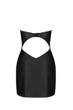 Laden Sie das Bild in den Galerie-Viewer, schwarzes Damenkleid aus Kunstleder PA596180