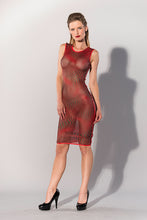 Laden Sie das Bild in den Galerie-Viewer, bedrucktes gestreiftes Datex- Damenkleid