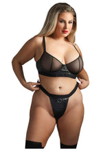 Laden Sie das Bild in den Galerie-Viewer, NEU Erotik-Set, in Übergrößen Wetlook Underwire Bra &amp; Crotchless