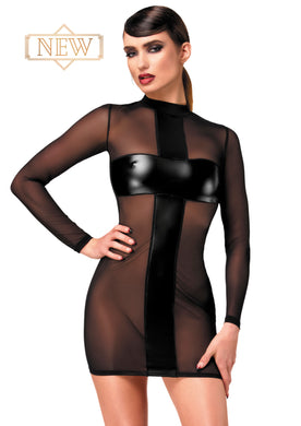 NEU Crossfire Mesh & Wetlook Mini- Damenkleid F369