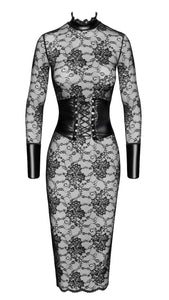 NEU Noirelle Spitzencorsagen-Midi- Damenkleid F375