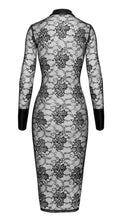 Laden Sie das Bild in den Galerie-Viewer, NEU Noirelle Spitzen-Midi-Damenkleid mit Knöpfen F378
