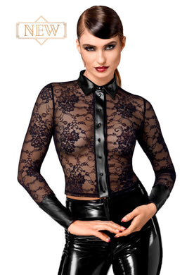 NEU Noirelle Spitzen- Damenshirt mit Knöpfen F377