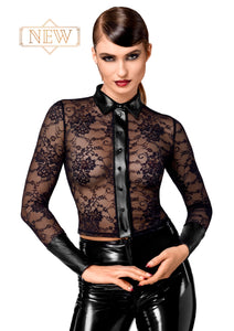 NEU Noirelle Spitzen- Damenshirt mit Knöpfen F377