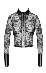 NEU Noirelle Spitzen- Damenshirt mit Knöpfen F377