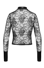 Laden Sie das Bild in den Galerie-Viewer, NEU Noirelle Spitzen- Damenshirt mit Knöpfen F377