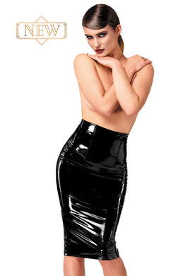 NEU PVC - Damenrock in Bleistiftform F378