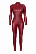 Laden Sie das Bild in den Galerie-Viewer, NEU F395 Dark Romance Catsuit aus Powerwetlook in Bordeaux