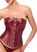 Laden Sie das Bild in den Galerie-Viewer, NEU F398 Bordeaux Affair Korsett aus Powerwetlook