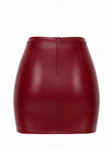 Laden Sie das Bild in den Galerie-Viewer, NEU F399 Bordeaux Affair Minirock aus Powerwetlook