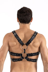 SCHWARZER SCHULTER- HERRENHARNESS LM275019BLK