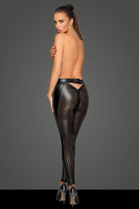 Laser cut women's leggings from Noir Handmade MissBeHaved Collection