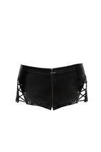 Load image into Gallery viewer, Laser cut women&#39;s shorts from Noir Handmade MissBeHaved Collection