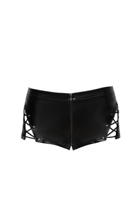 Laser cut women's shorts from Noir Handmade MissBeHaved Collection