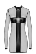 Load image into Gallery viewer, Crossfire Netz und Wetlook Mini- Damenkleid F369