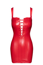 Load image into Gallery viewer, rotes Bombshell Mini- Damenkleid mit Schnürung F364