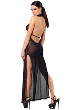 Load image into Gallery viewer, langes Damenkleid Onyx Twin-slit F372