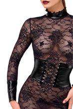 Load image into Gallery viewer, halblanges Damenkleid Noirelle aus Spitze F375