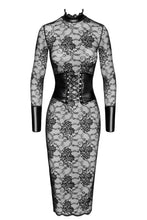 Load image into Gallery viewer, halblanges Damenkleid Noirelle aus Spitze F375