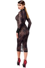 Load image into Gallery viewer, halblanges Damenkleid Noirelle aus Spitze F376