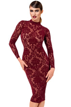 Load image into Gallery viewer, Halblanges Flock- Damenkleid Kink Royal F384