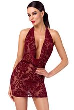Load image into Gallery viewer, Mini- Damenkleid Kink Royal mit Wasserfallausschnitt F385