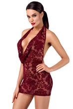 Load image into Gallery viewer, Mini- Damenkleid Kink Royal mit Wasserfallausschnitt F385