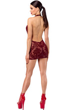 Load image into Gallery viewer, Mini- Damenkleid Kink Royal mit Wasserfallausschnitt F385