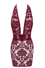 Load image into Gallery viewer, Mini- Damenkleid Kink Royal mit Wasserfallausschnitt F385