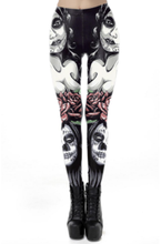 Laden Sie das Bild in den Galerie-Viewer, Día de Muertos Damenleggings 90509