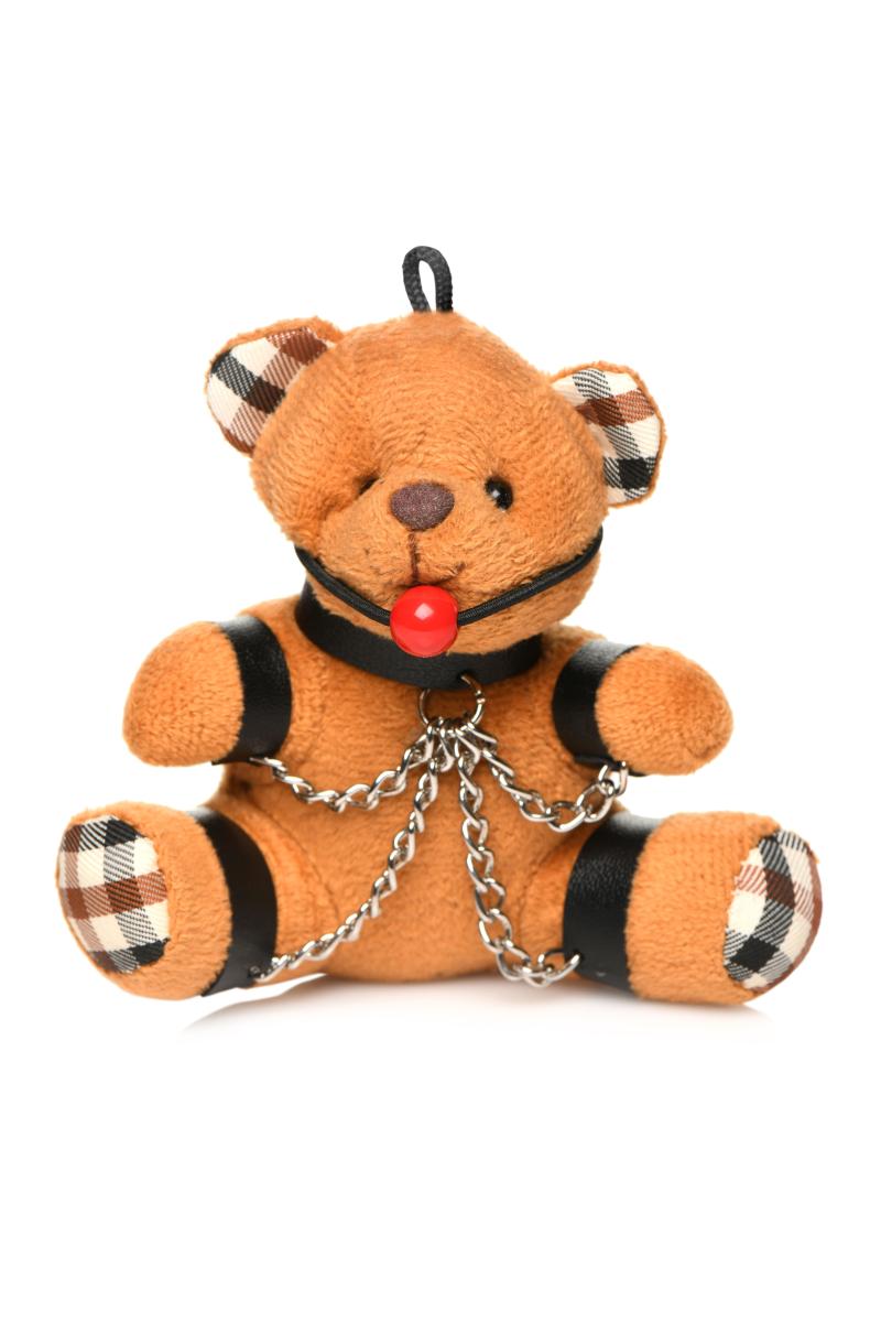 NEU Teddybär mit Ballknebel Schlüsselanhänger