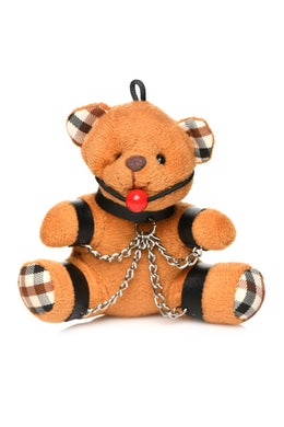 Teddybär mit Ballknebel Schlüsselanhänger