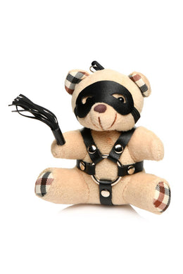 Teddybär mit Geschirr Schlüsselanhänger