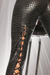 schwarze Kroko Damenleggings - Weiblichkeit mit Stil