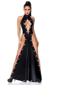 schwarzes Wetlook-Kleid - Weiblichkeit mit Stil
