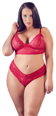 Lace Bra Set, Open Crotch Plus Size Only