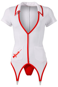 Krankenschwestern-Kostüm Strapshemd, in Übergrößen