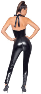 Women's jumpsuit, in plus sizes, made of vinyl