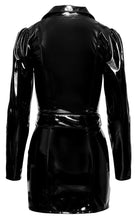 Load image into Gallery viewer, Women&#39;s coat, in plus sizes, made of black lacquer